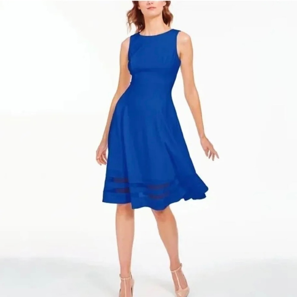 Jessica Howard Women's Howard Illusion Stripe Fit & Flare Dress